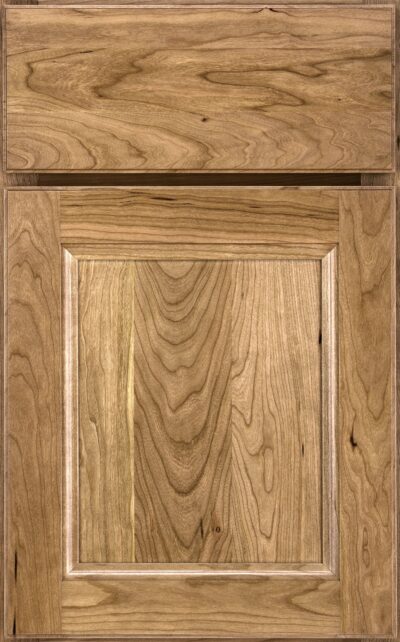Cappuccino with Burnt Sienna Highlight on cherry with Slab drawer front