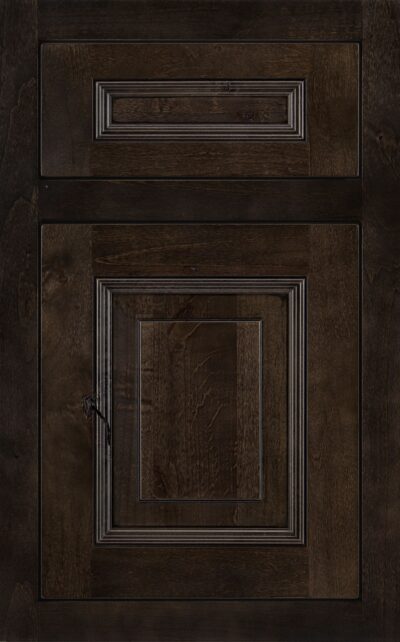 Smoke with Ebony Glaze & Highlight on knotty alder