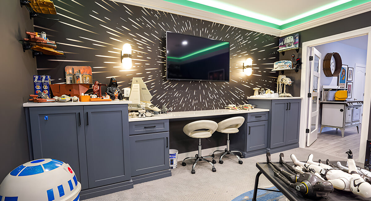 Kitchen interior with wide view