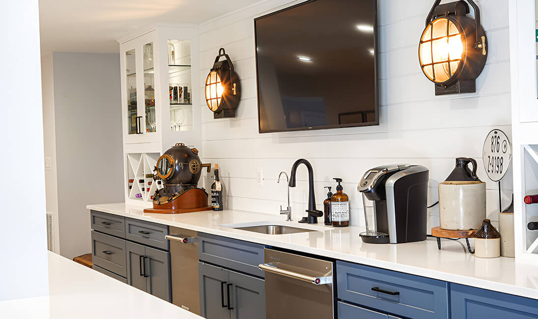Kitchen interior with wide view