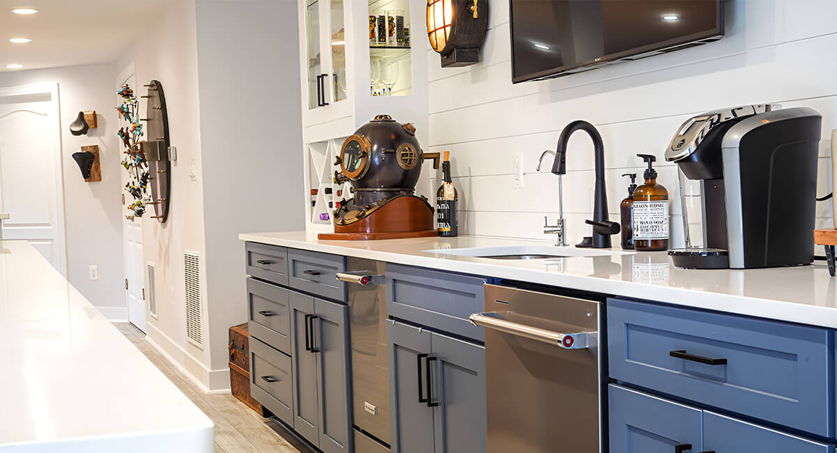 Kitchen interior with wide view