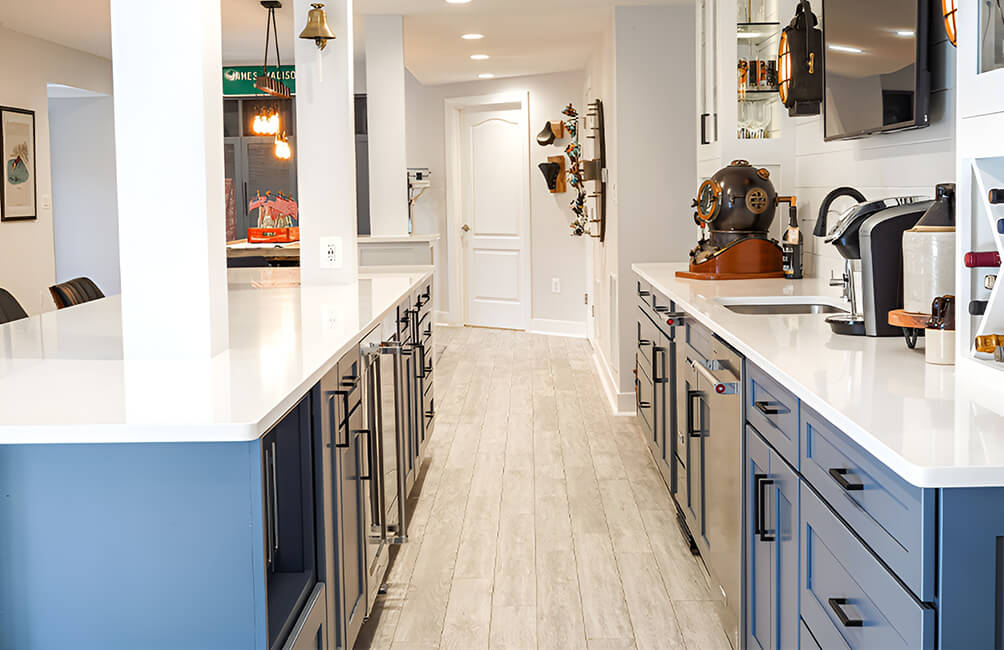Kitchen interior with wide view