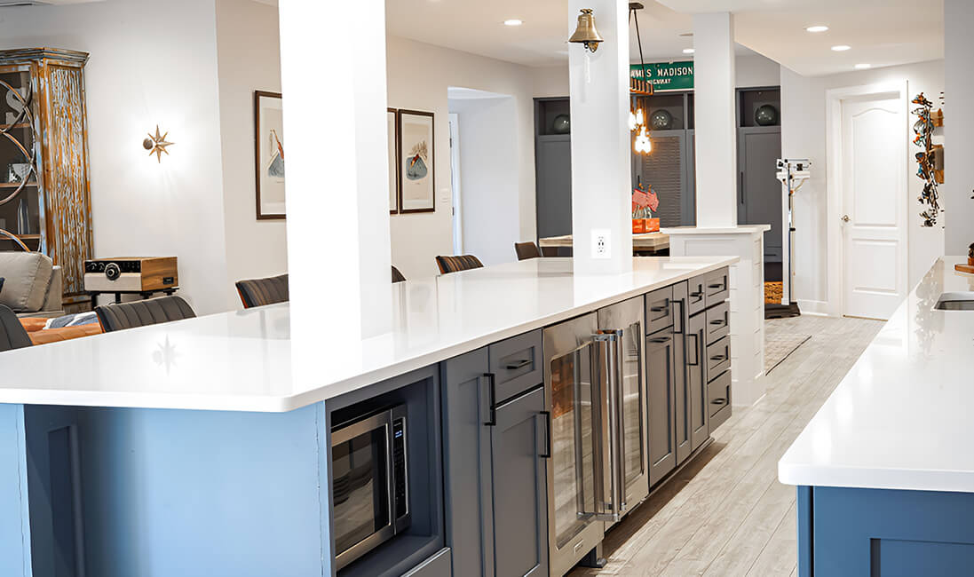 Kitchen interior with wide view