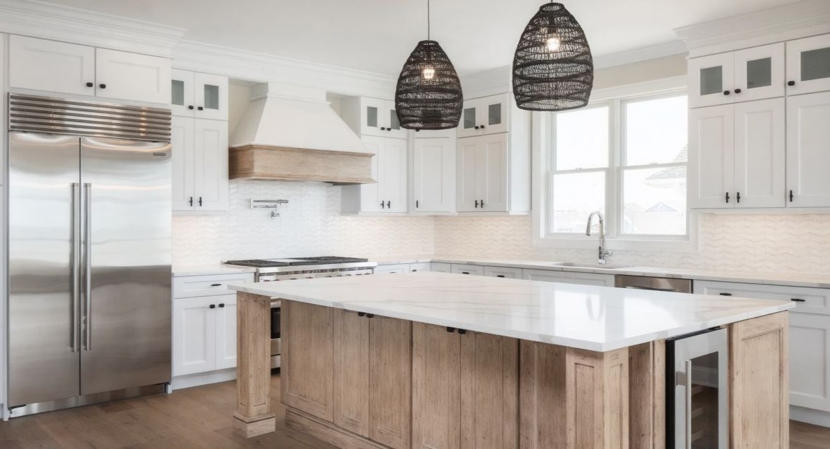 Kitchen interior with wide view