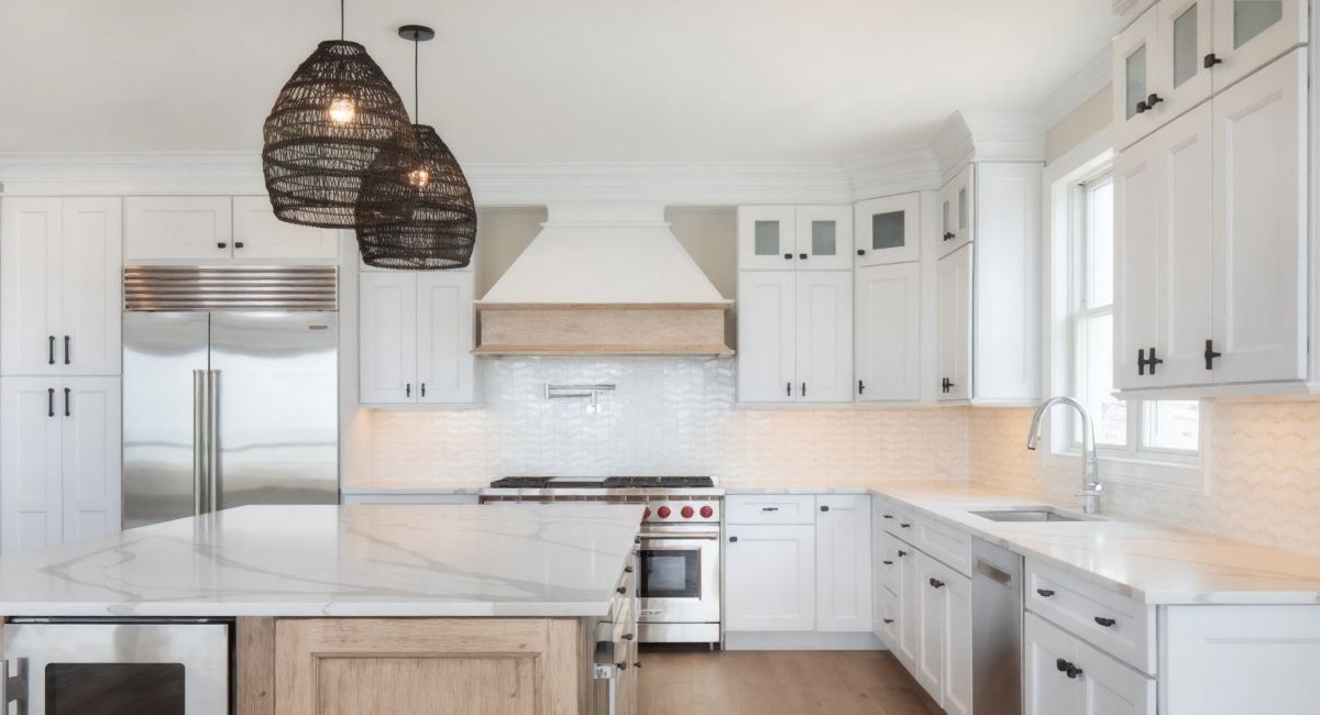 Kitchen interior with wide view