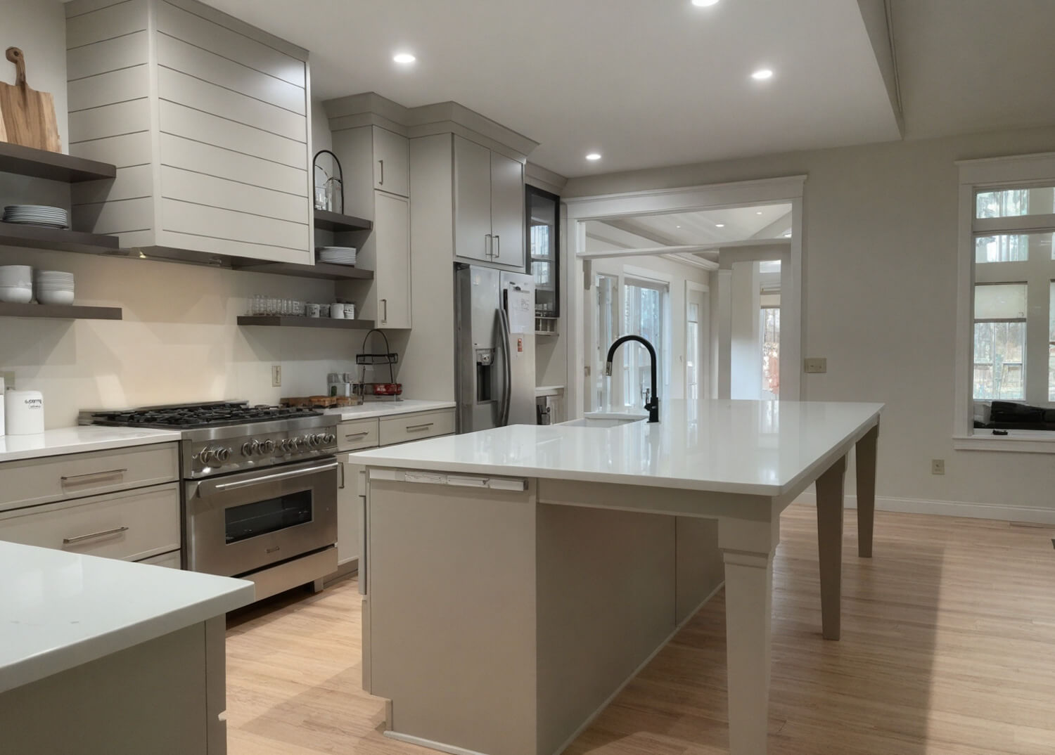 Kitchen interior with wide view