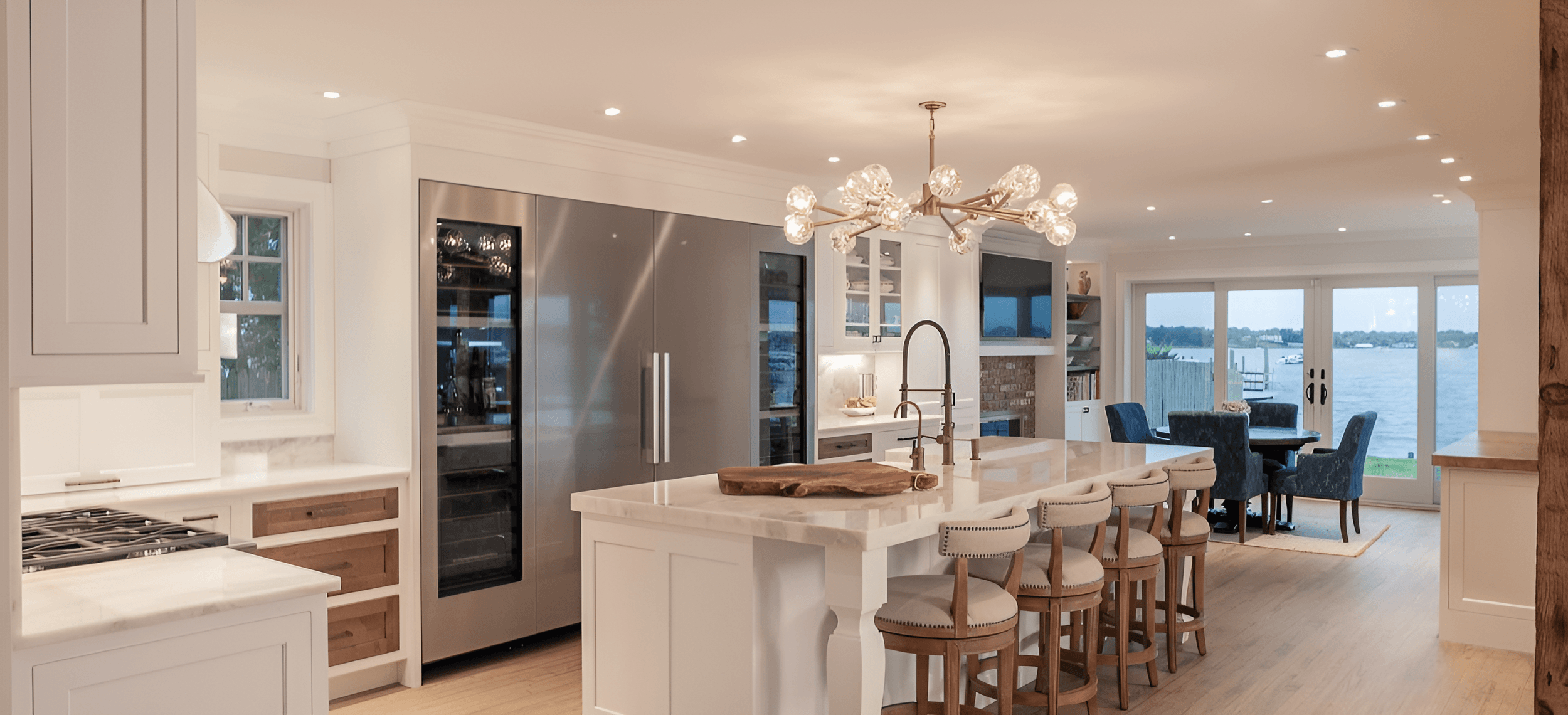 Kitchen interior with wide view