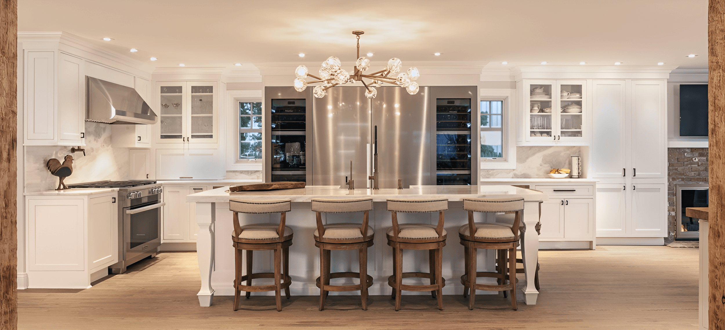 Kitchen interior with wide view