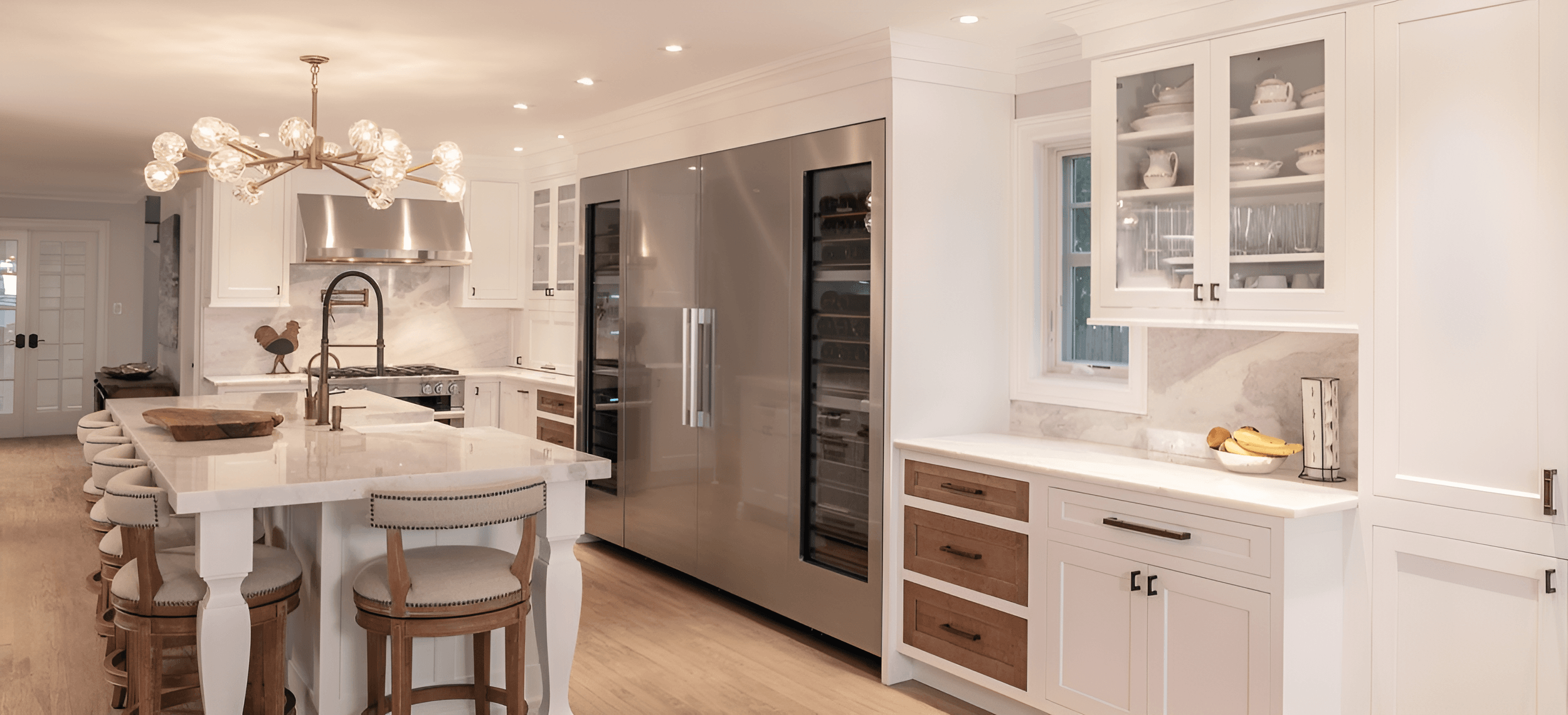Kitchen interior with wide view