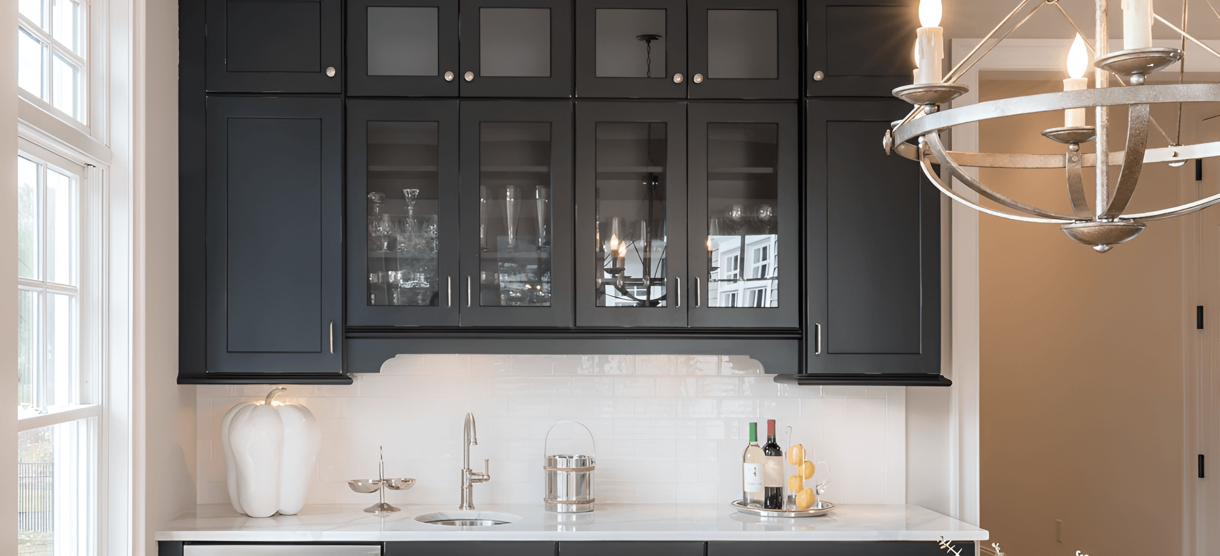 Kitchen interior with wide view