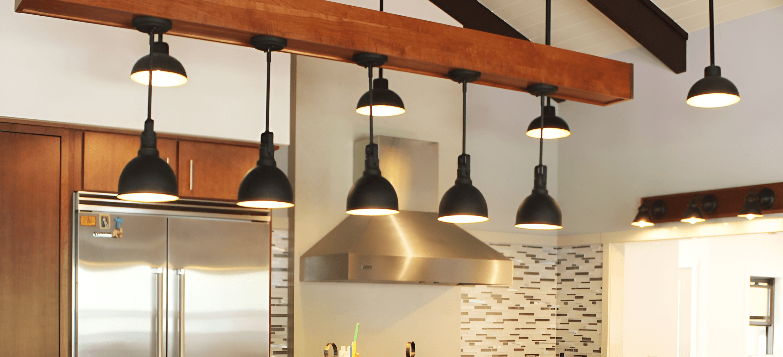 Kitchen interior with wide view