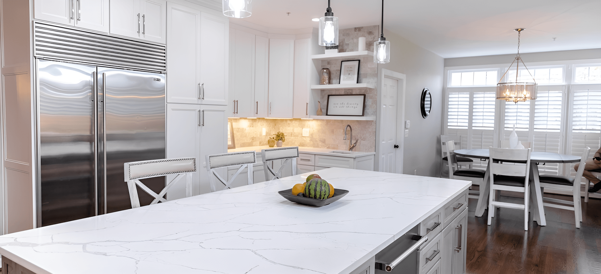 Kitchen interior with wide view